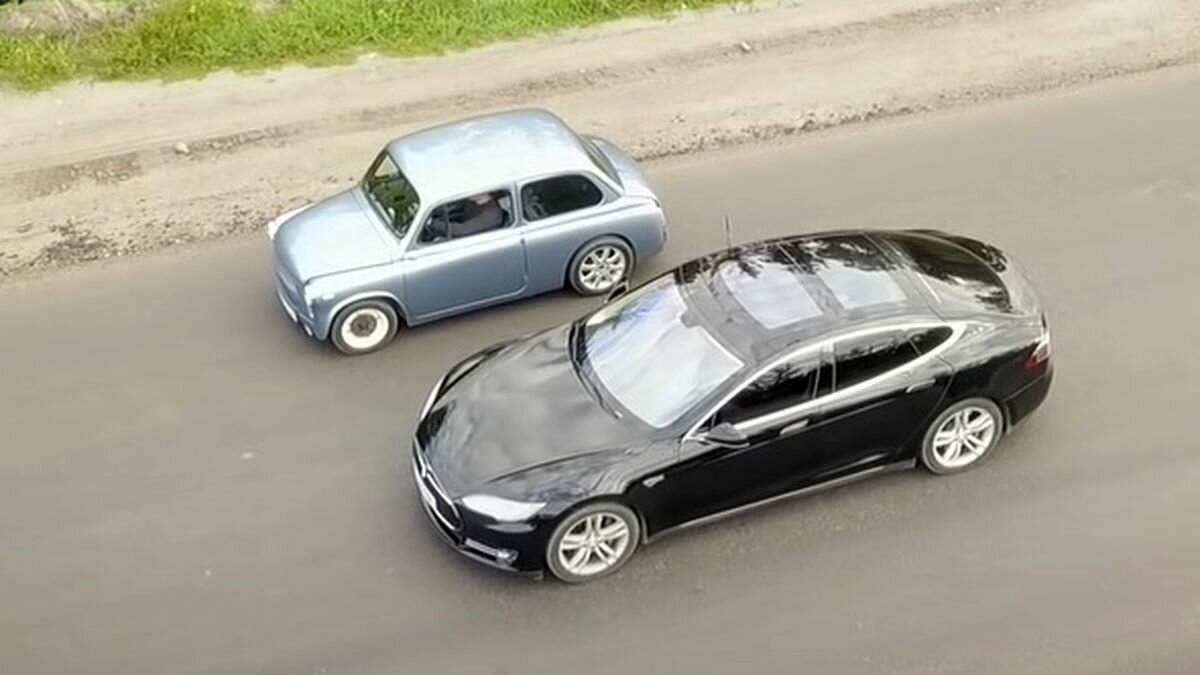 Видео: электрический «Запорожец» обошёл Tesla Model S в разгоне до 100 км/ч