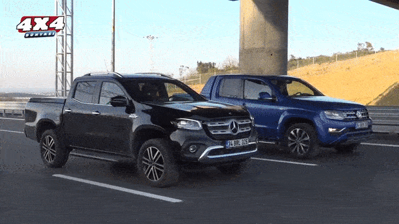 Самые мощные пикапы VW Amarok и Mercedes-Benz X-класса сравнили в дрэге