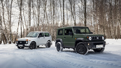 Lada Niva Legend против Suzuki Jimny: сравнительный оффроуд-тест культовых внедорожников разных школ