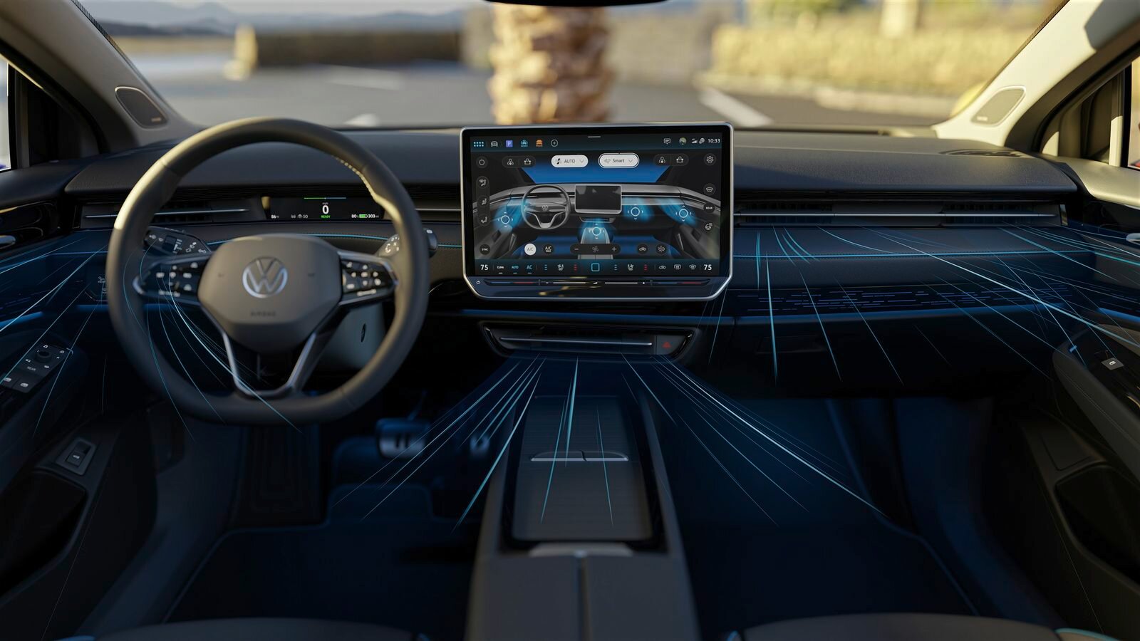 Volkswagen показал работу умных дефлекторов вентиляции на новом седане ID.7