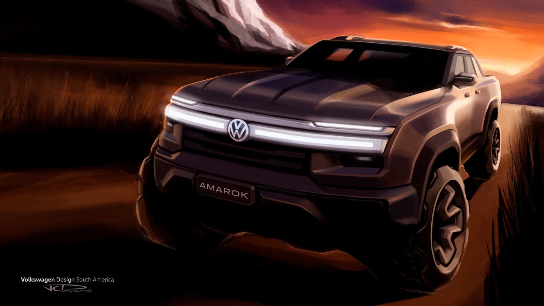 Появился тизер нового Volkswagen Amarok для Южной Америки