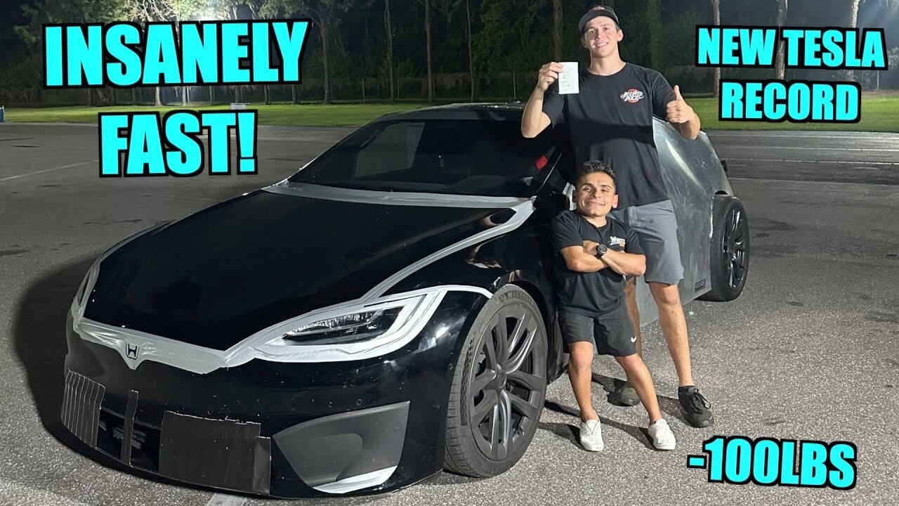 Максимально облегчённая Tesla Model S установила рекорд в дрэге