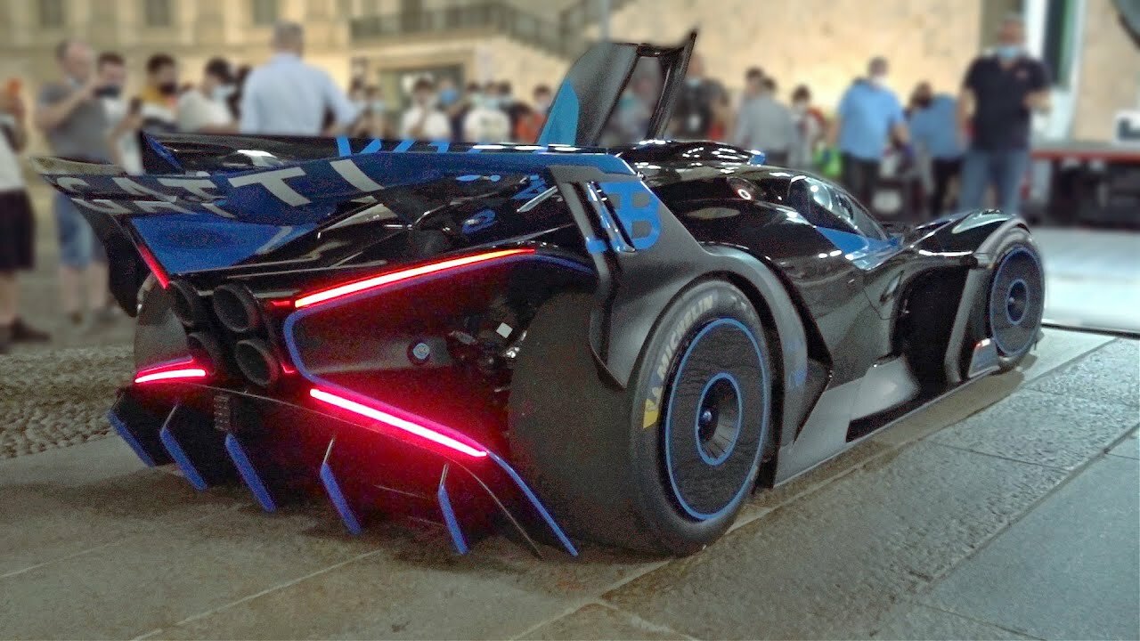 Послушайте звук 1850-сильного мотора единственного в мире Bugatti Bolide