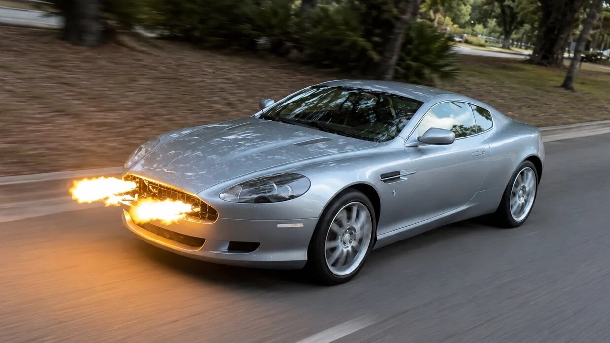 На аукцион выставили Aston Martin с огнемётами и очень неожиданным мотором