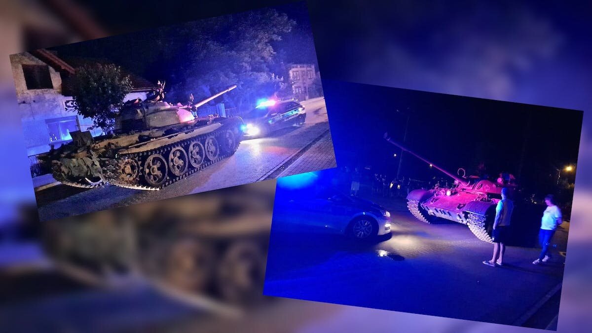 Пьяный поляк угнал танк и поехал кататься по городу