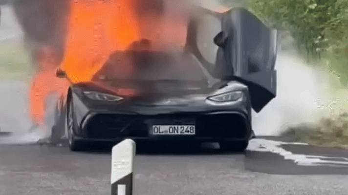 Ещё один гиперкар Mercedes-AMG One за несколько миллионов долларов сгорел в Германии