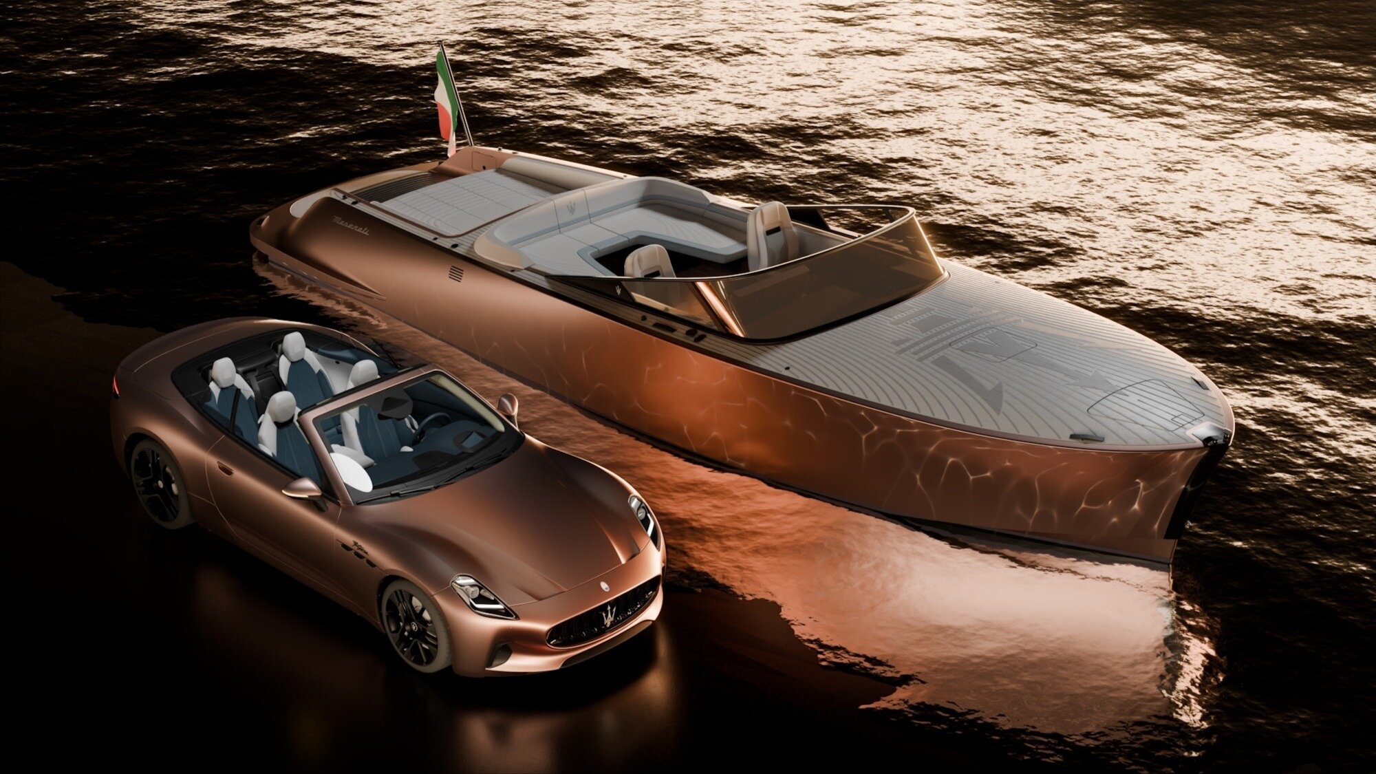 Maserati показала катер в стиле электрического GranCabrio