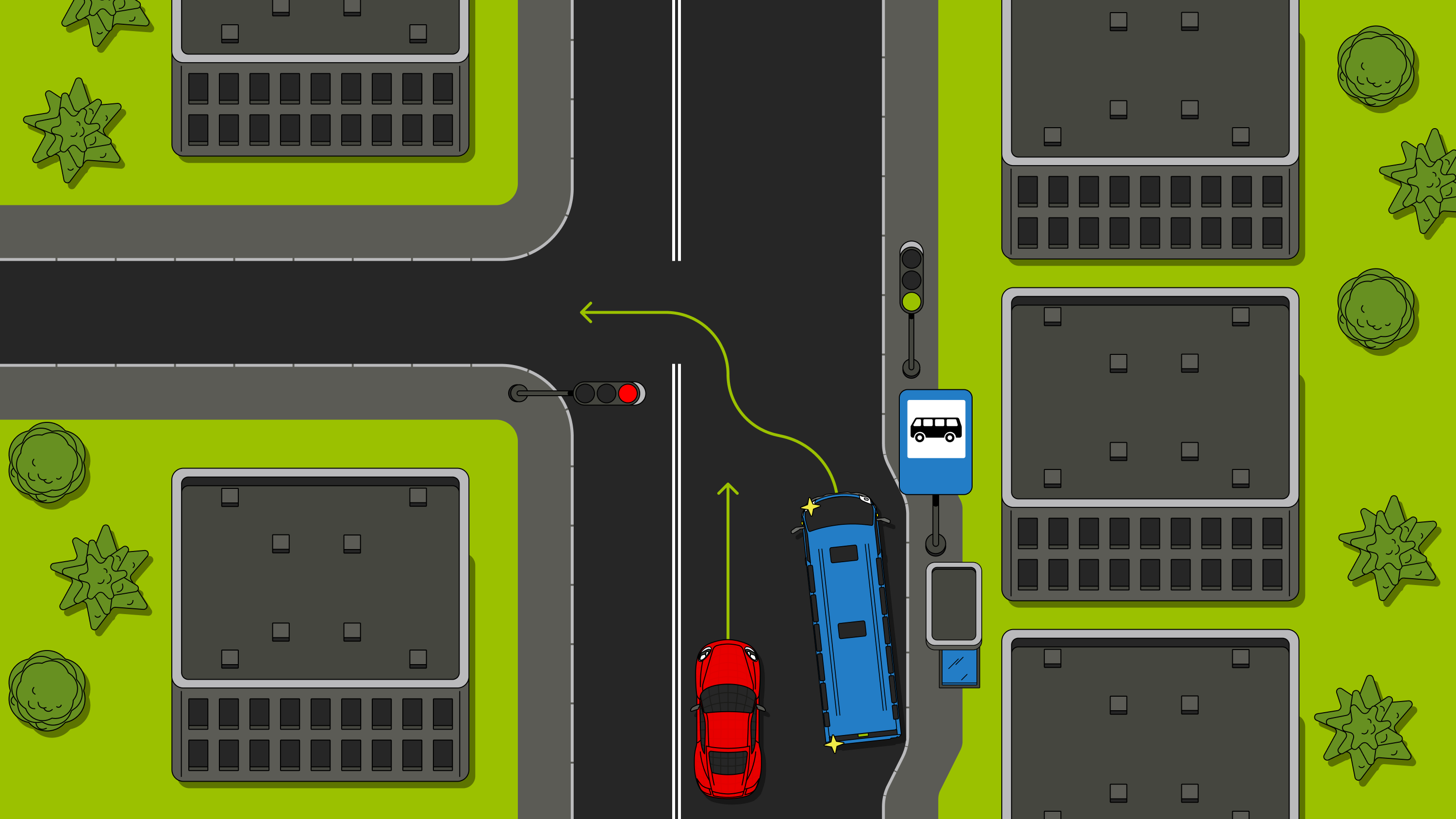Пропускать автобус или нет? Почти нерешаемая задача на знание ПДД