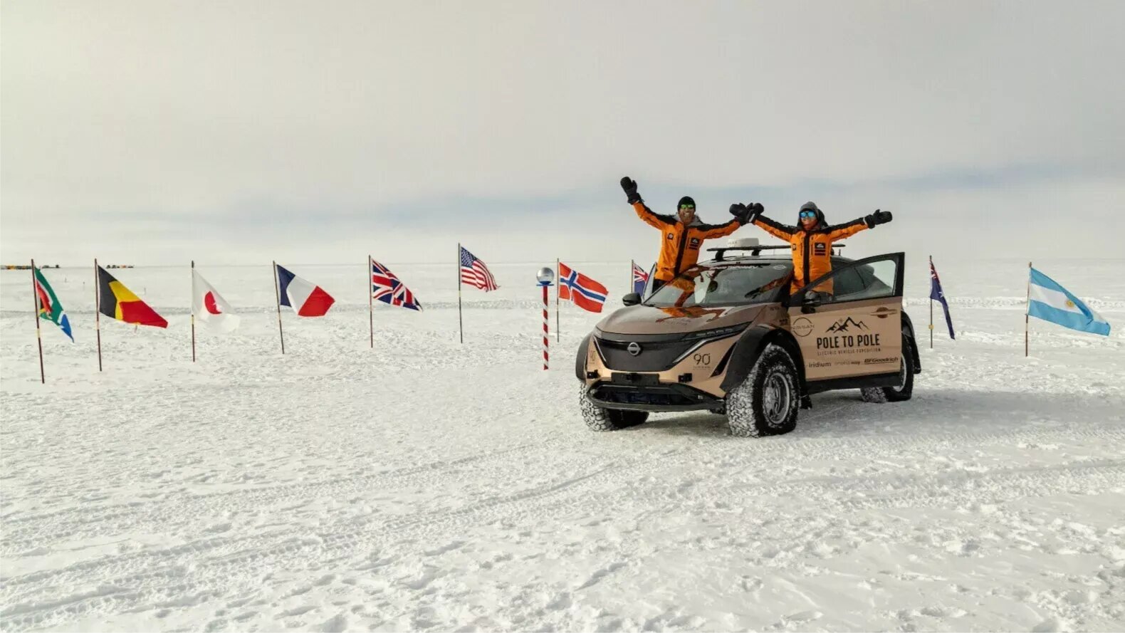 Электрокроссовер Nissan Ariya проехал от полюса до полюса