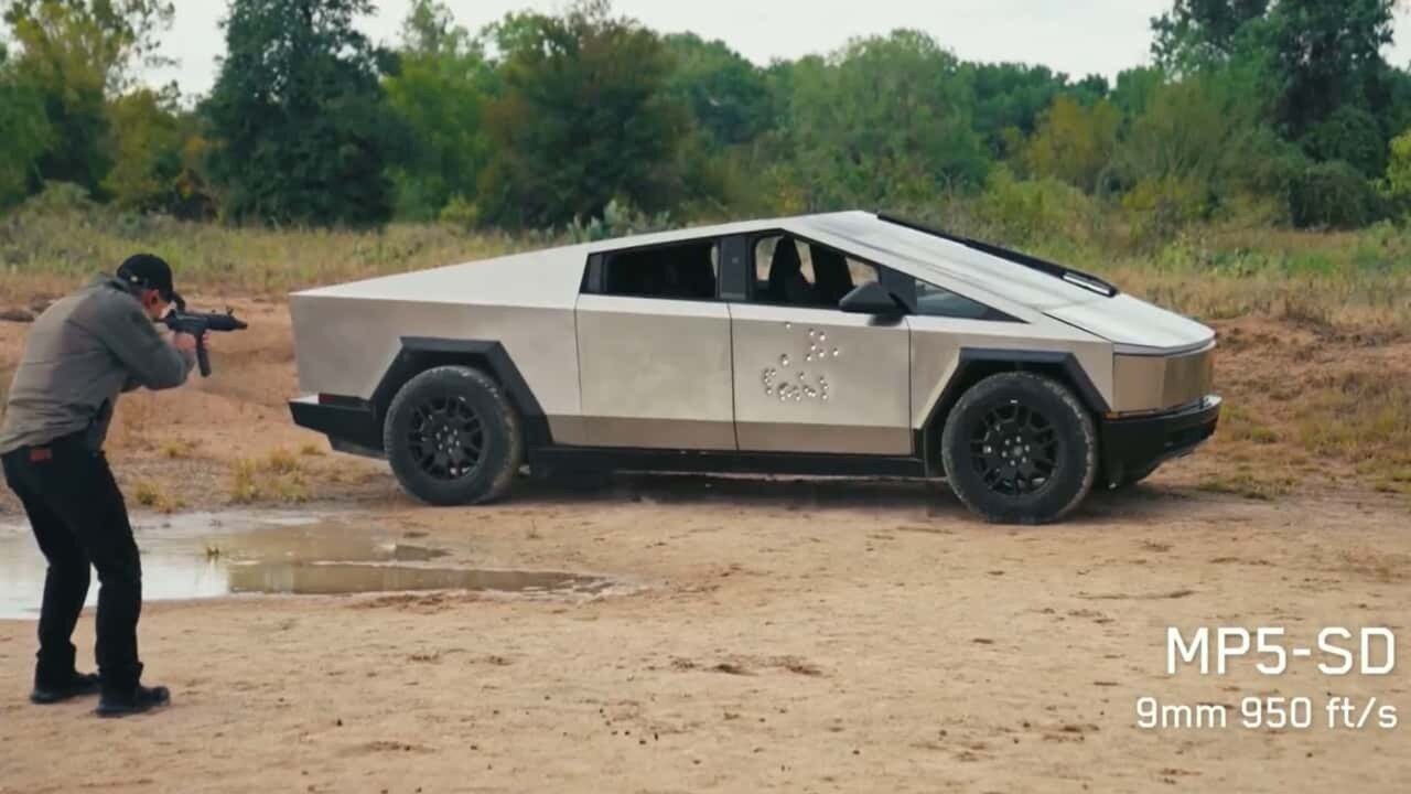 Пуленепробиваемость Tesla Cybertruck проверили тремя видами оружия: всё подтвердилось