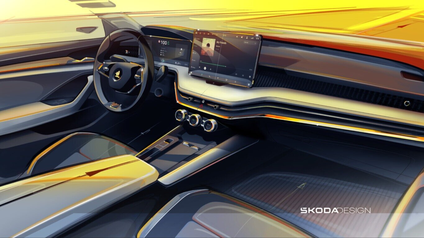 Skoda показала интерьер нового Superb