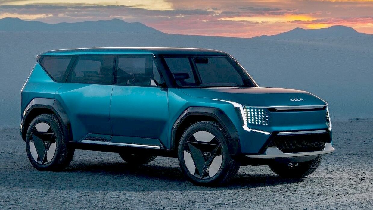 Электрокроссовер Kia EV9: сенсоры в руле, посадка задом наперёд и отделка из океанического мусора