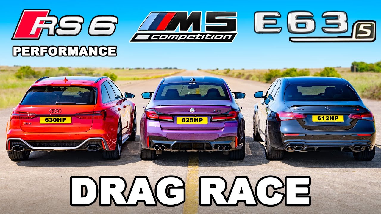 «Горячий» универсал Audi RS 6 сравнили в дрэге со спортседанами BMW M5 и Mercedes-AMG E 63