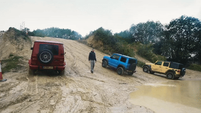 Гелик, Suzuki Jimny и Jeep Wrangler сравнили в гонке по бездорожью