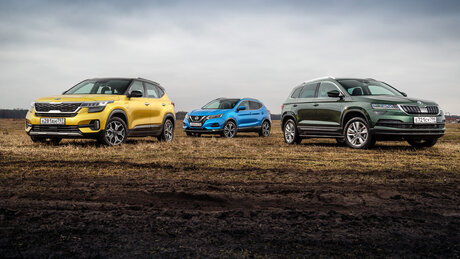 Продажные натуры: сравнительный тест Skoda Karoq, Kia Seltos и Nissan Qashqai