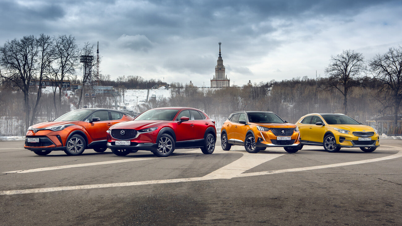Мелочь, а приятная. Mazda CX-30 против Peugeot 2008, Toyota C-HR и Kia XCeed