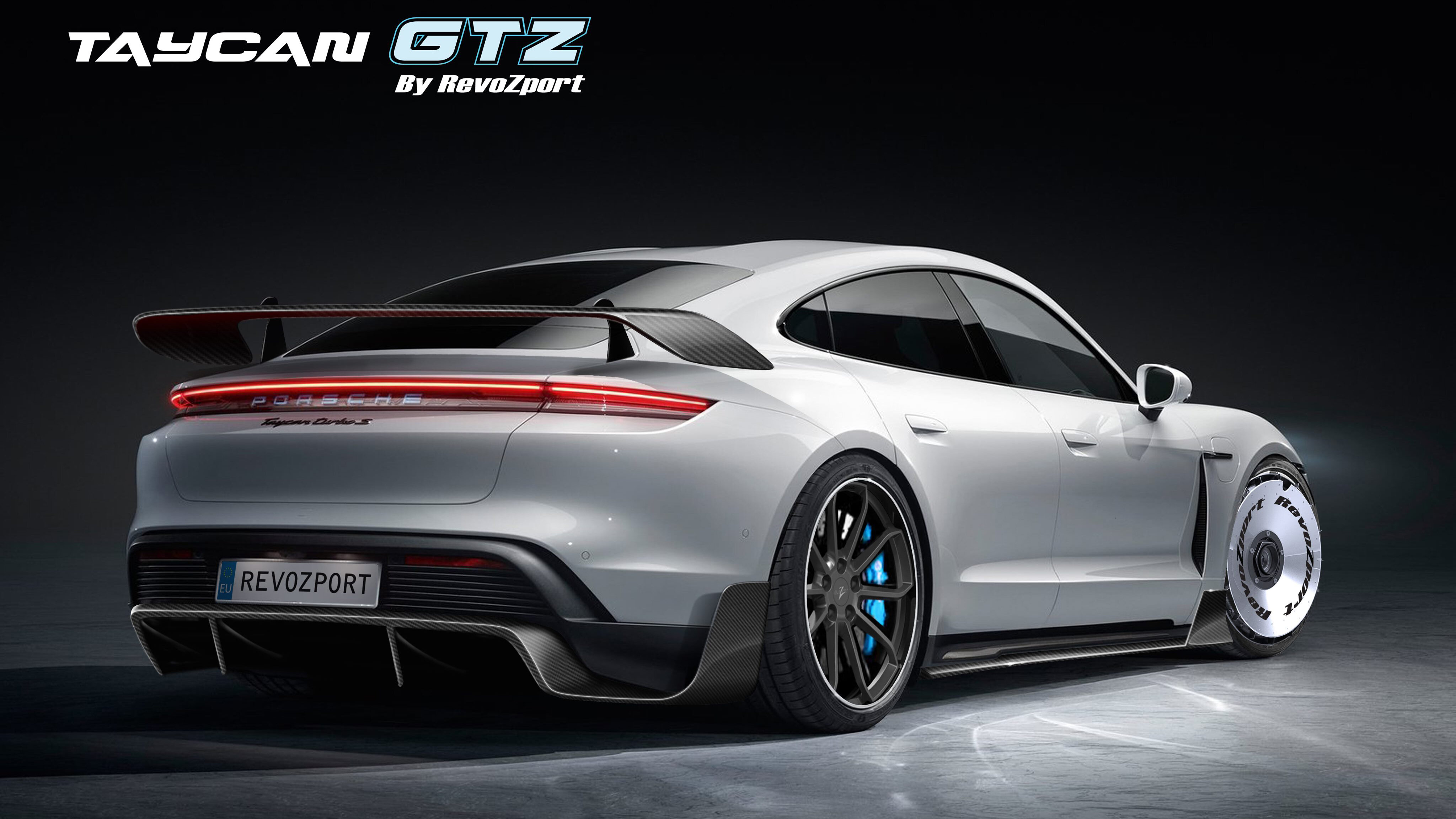 Для электрического Porsche Taycan придумали «злой» обвес с «турбоколёсами»