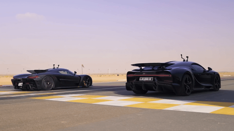 В дрэге сошлись самые быстрые модели Bugatti и Koenigsegg