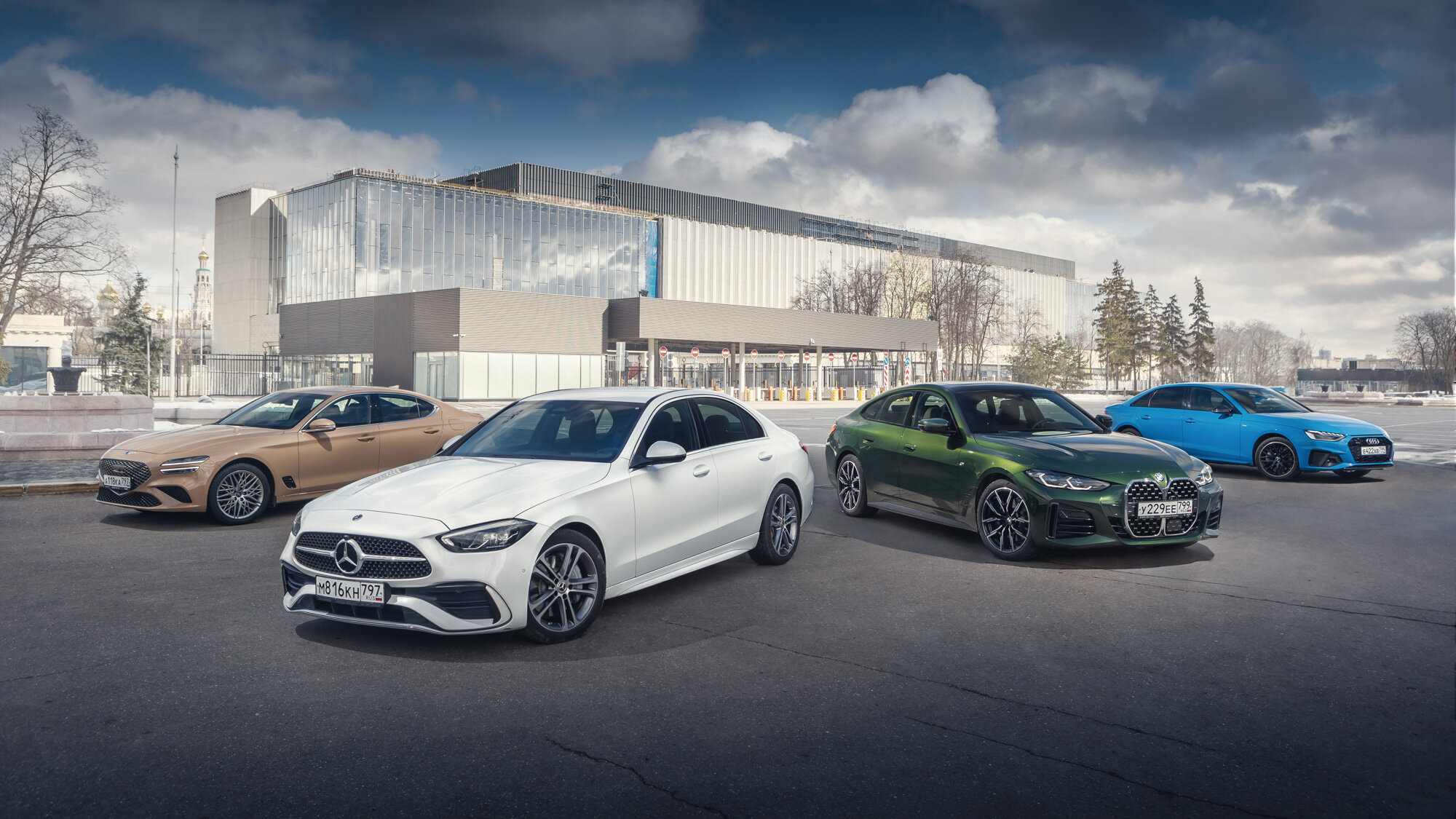 Четырёхугольник. Новейший Mercedes-Benz C 200 против Audi A4, BMW 420d и Genesis G70