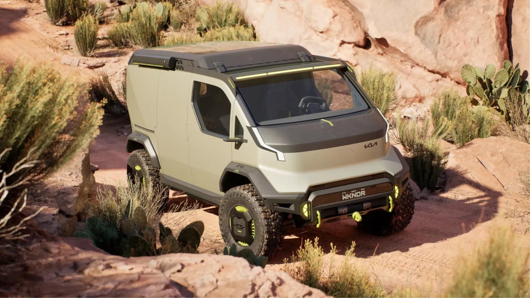 Концептуальный электрофургон Kia PV5 превратился в модульный внедорожный кемпер