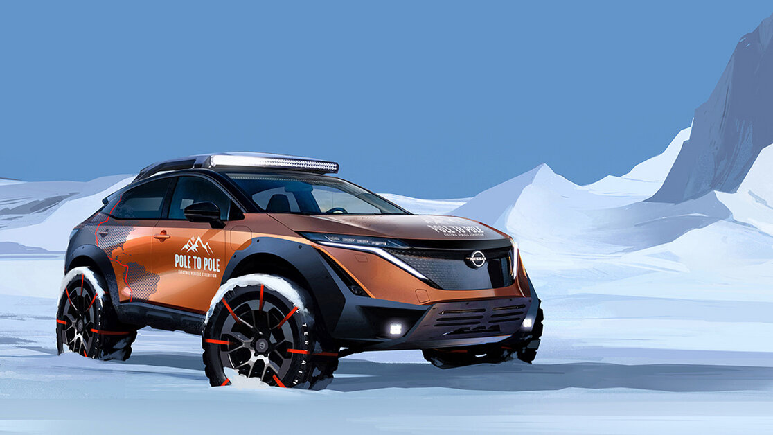 Электрокар Nissan Ariya проедет 27 тысяч километров от полюса до полюса