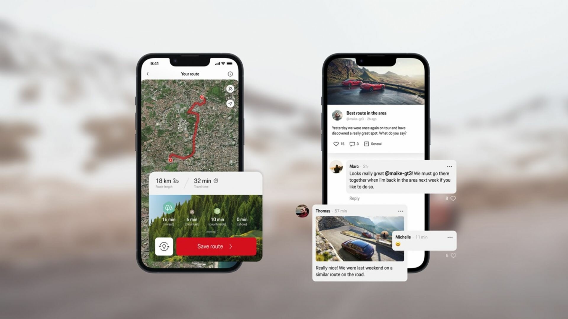 Приложение Porsche Roads найдёт живописные дороги и достопримечательности. Иметь Porsche не обязательно 