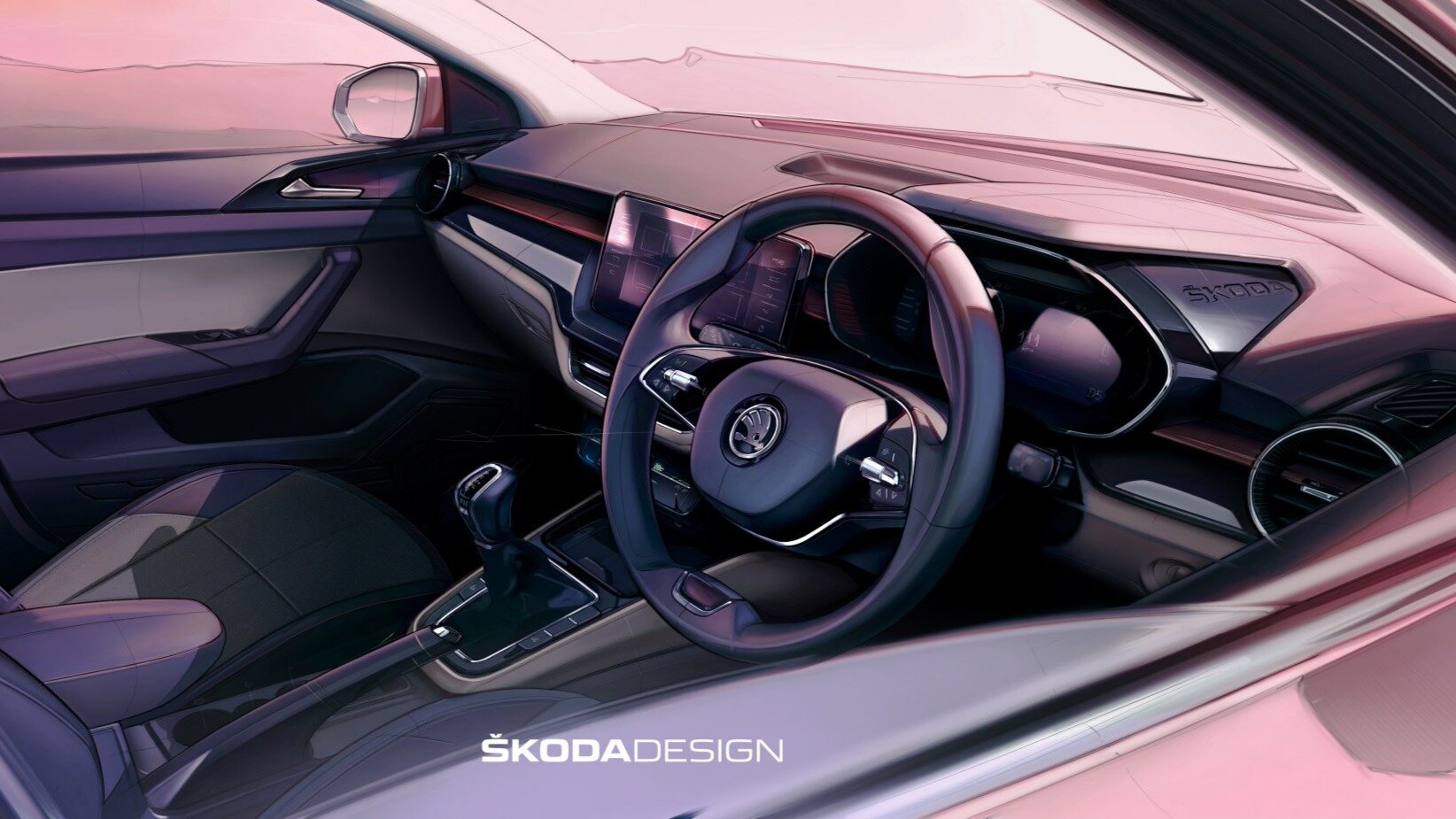 Skoda впервые показала интерьер доступного седана Slavia