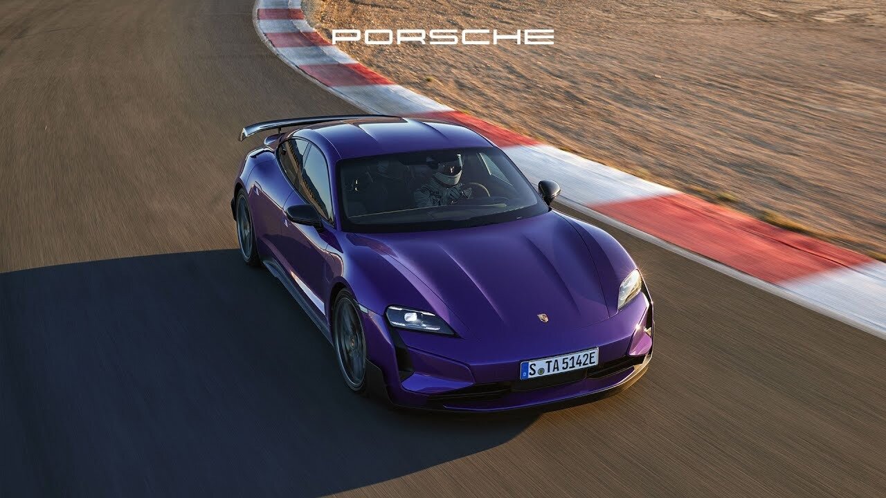 Компания Porsche показала полное видео рекордного заезда Taycan Turbo GT на Нюрбургринге