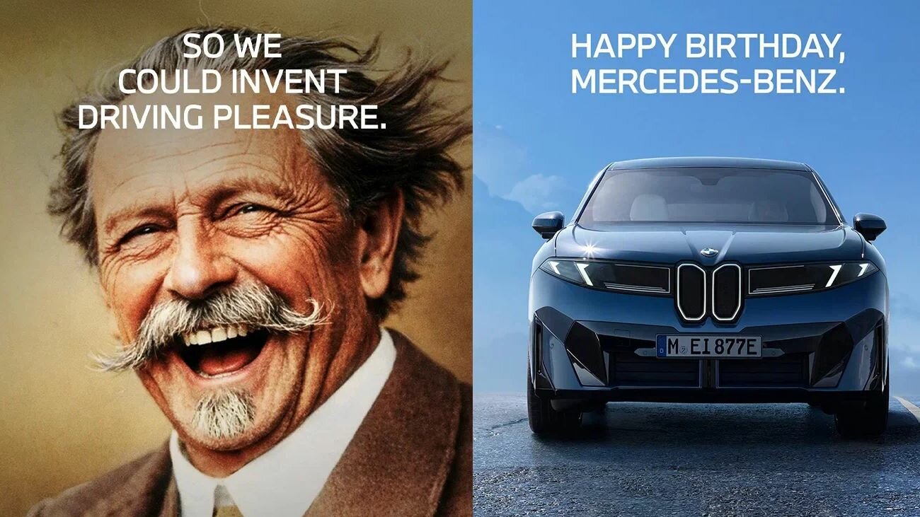 BMW потроллил Mercedes-Benz в честь 140-летия изобретения автомобиля