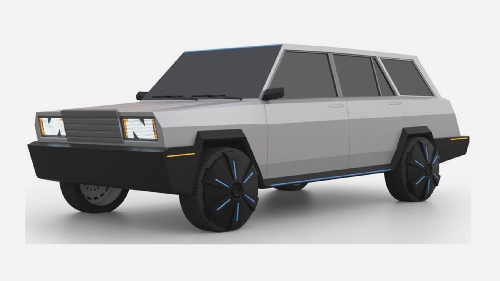 В России запатентовали «четвёрку» с дизайном в стиле Tesla Cybertruck