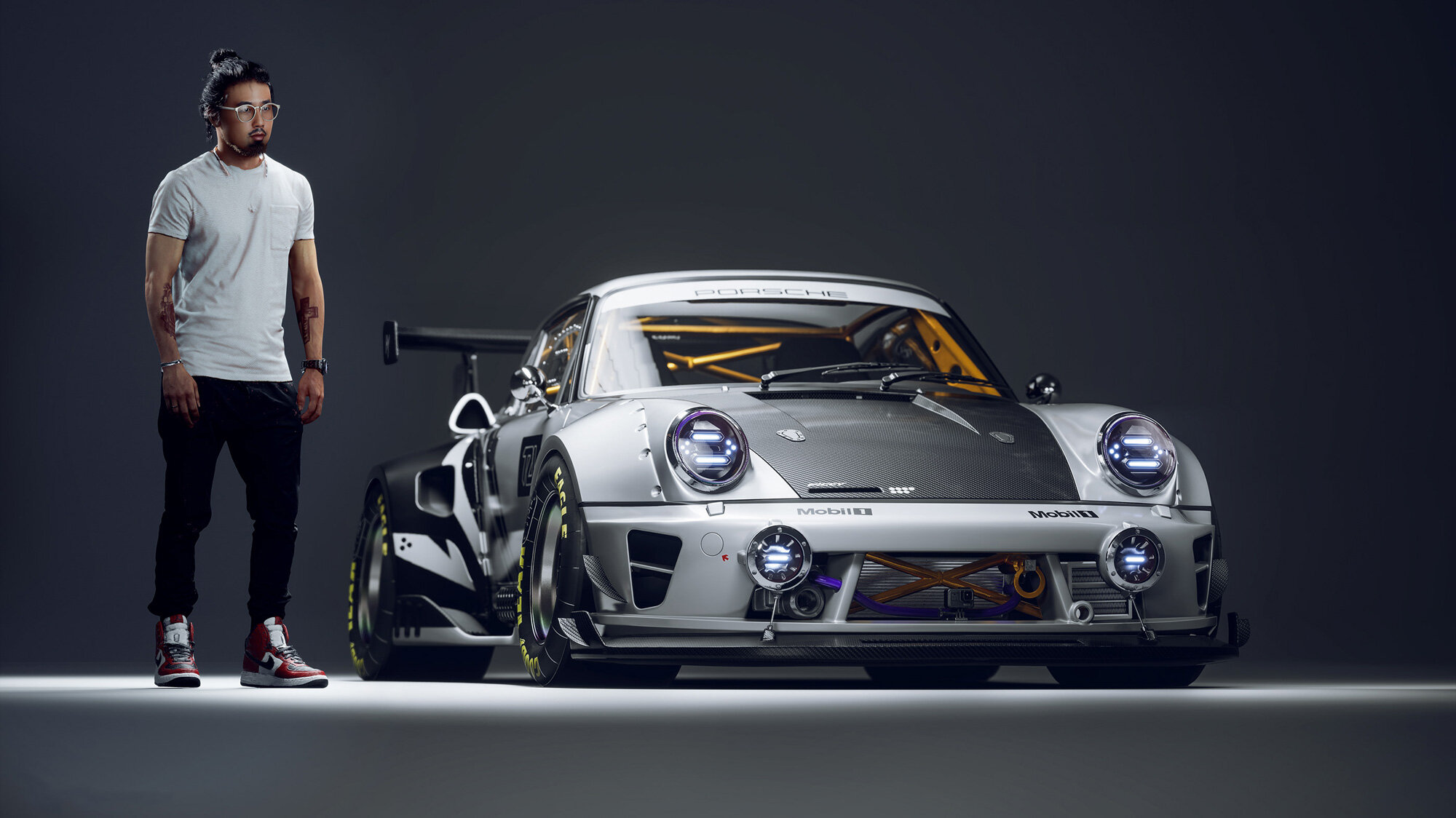 Что будет, если Porsche от RWB отправить во вселенную Киберпанка. Фото(рендер)пост