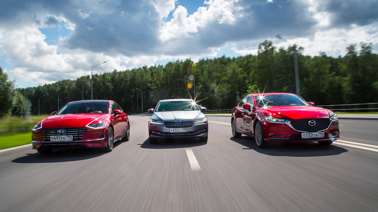 Примите антикамрин: сравнительный тест Hyundai Sonata, Mazda6 и Skoda Superb