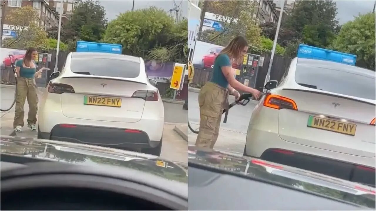 Владелица Tesla объяснила, почему пыталась заправить электрокар бензином