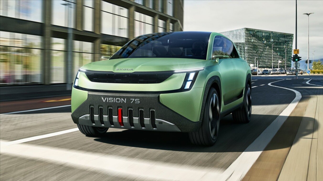 Skoda представила будущий электрический флагман Vision 7S: 5 метров длины и 600 километров без подзарядки