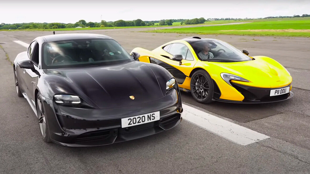 Дело о сантиметрах: Porsche Taycan Turbo S бросил вызов McLaren P1