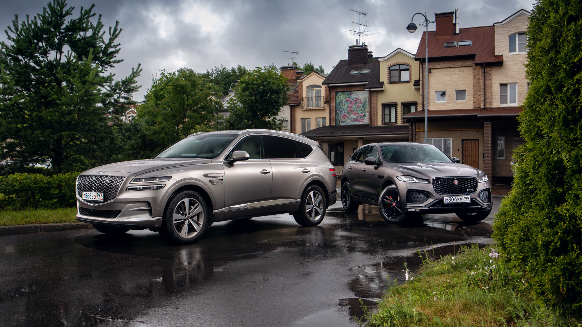 Неформат. Тест двух кроссоверов: Genesis GV80 против Jaguar F-Pace