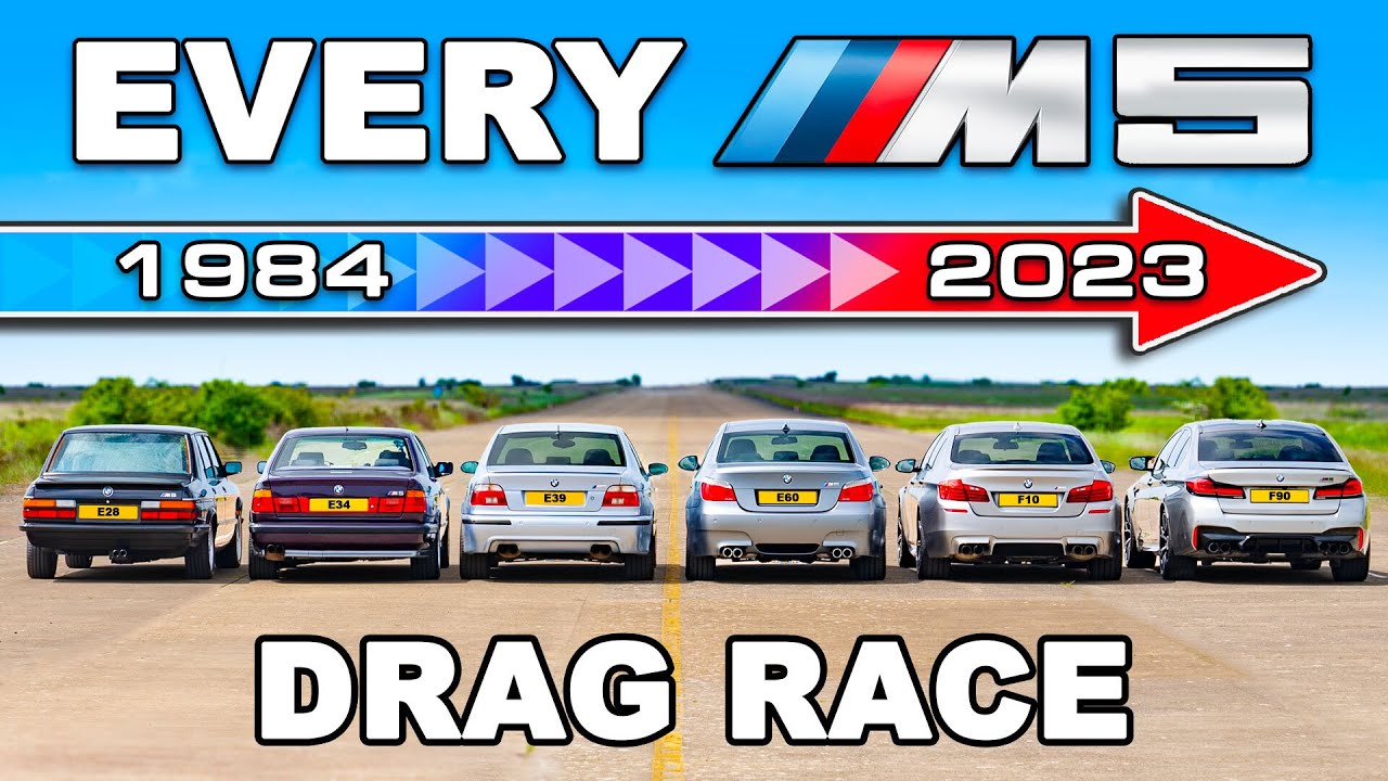 Все шесть поколений BMW M5 сравнили в дрэге
