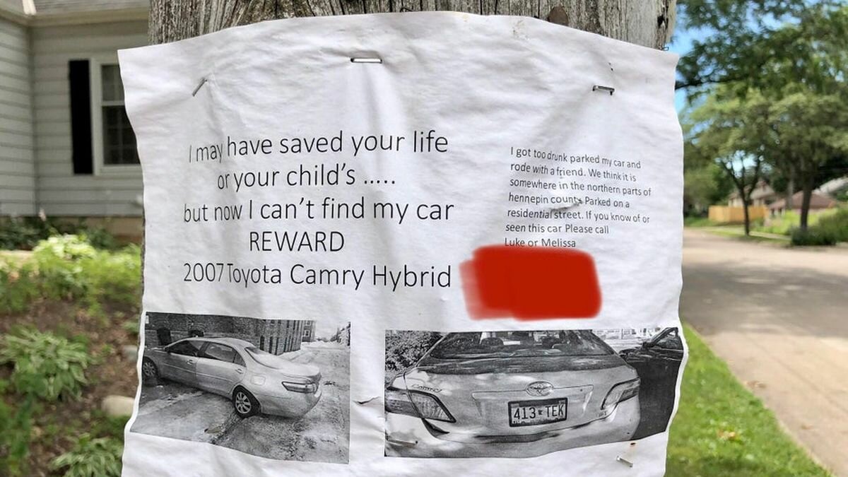 Выпили и забыли, где припарковали: американец умоляет помочь ему найти Toyota Camry