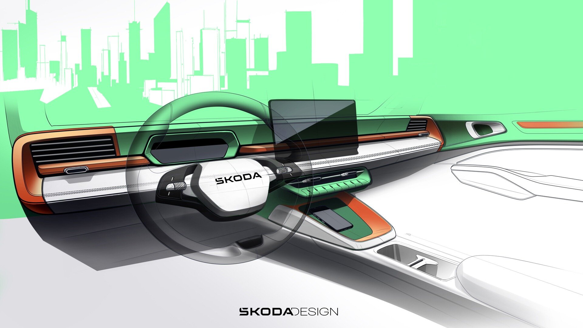 Рассекречен интерьер самого доступного электрокара Skoda