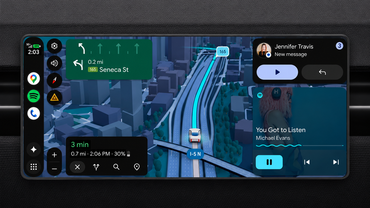 Google представил масштабное обновление Android Auto