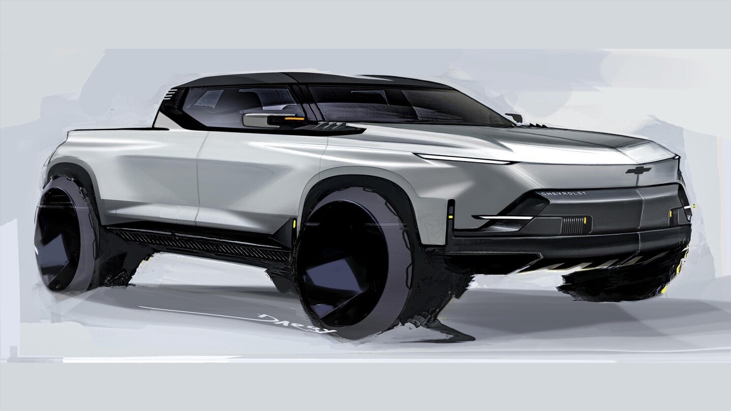 Опубликованы эскизы компактного электропикапа от Chevrolet