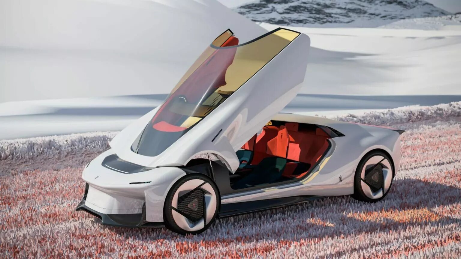 Pininfarina показала концепт Enigma GT с работающим на водороде V6 и электромотором
