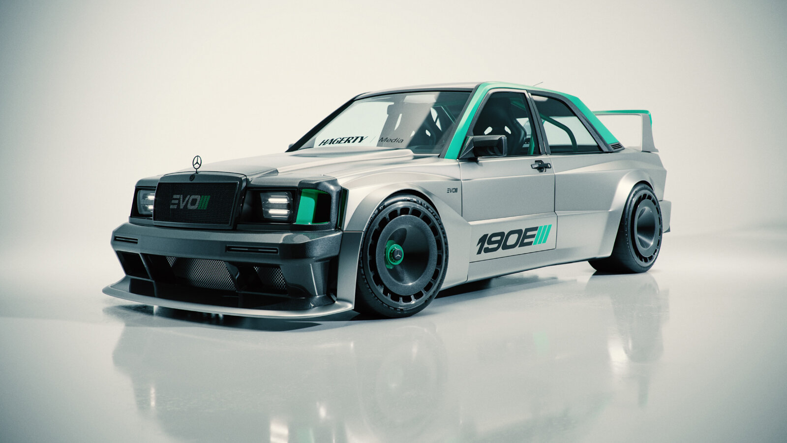 Как бы выглядел культовый Мерседес 190 EVO из 1990-х, если бы его обновили в 2022-м. Фото(рендер)пост